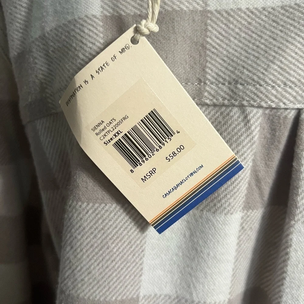 NWT-Casacabana, Women’s Flannel with Matching Hair Tie - Picture 4 of 6